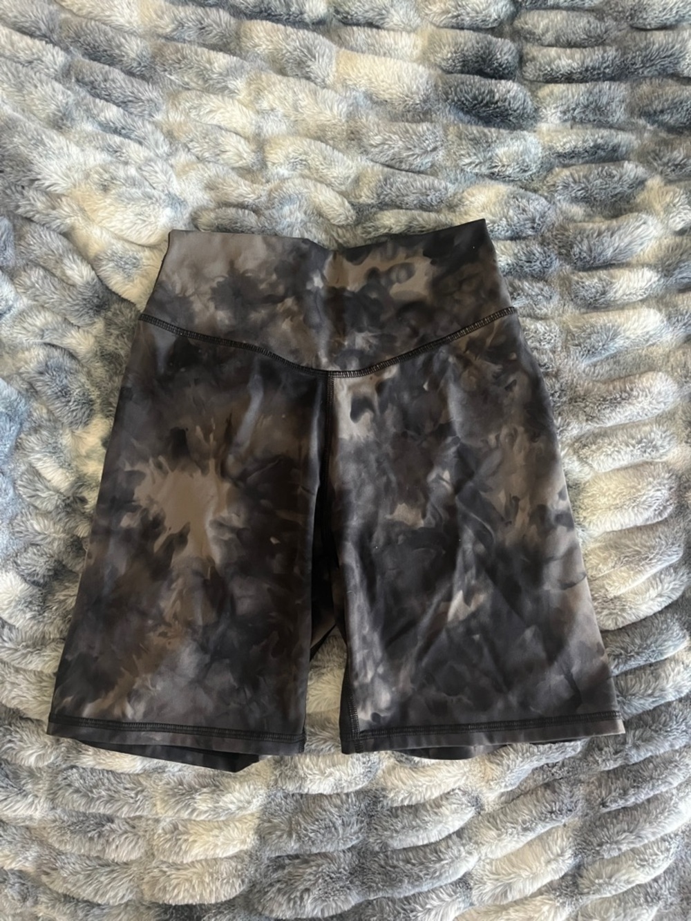 Amazon Women's Black Tie-Dye High-Waist Bike Shorts